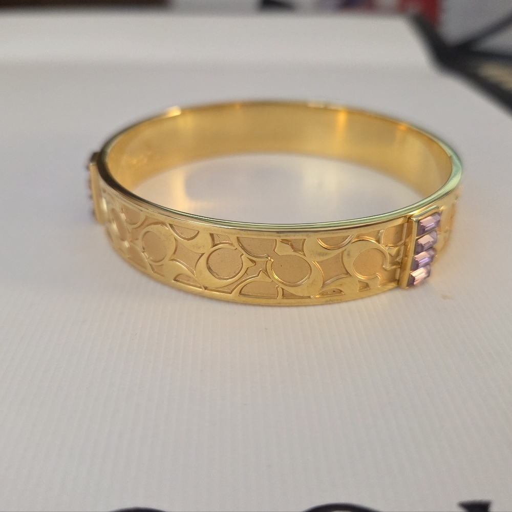 Coach Gold Bracelet with Purple Accents